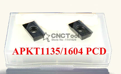 Frete grátis 2 PCS APKT1604PDER/APKT1135PDER PCD Pastilhas De Diamante, CNC Bits PCD Adequado Para Ferramentas de Torno Para Fresamento ferramentas
