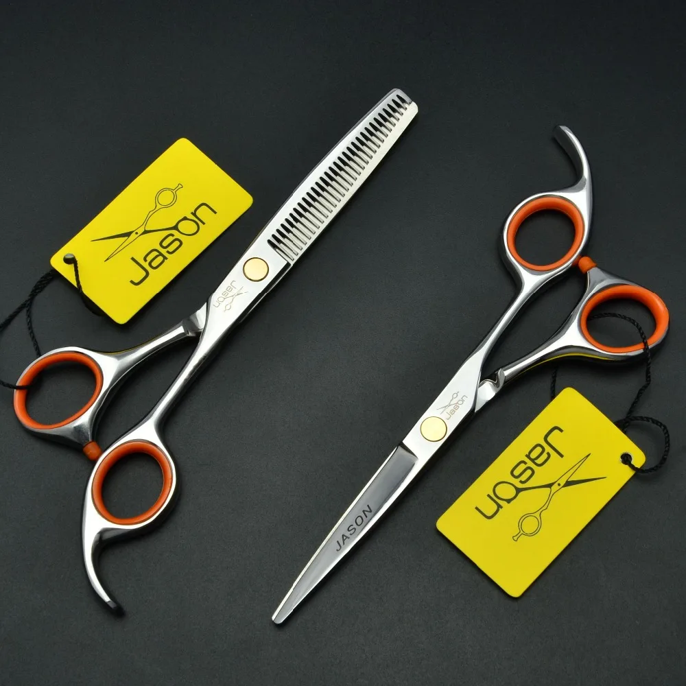 304# 6'' Brand Jason TOP GRADE Hairdressing Scissors JP 440C Professional Barbers Cutting Scissors Thinning Shears Hair Scissors