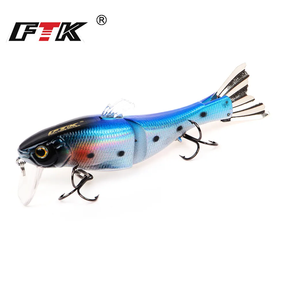 FTK 13g 95mm Multi Jointed Fishing Lure Minnow Sinking Wobblers 2 Segments Metal Tail Swimbait Pike Lure Hard Baits Bass