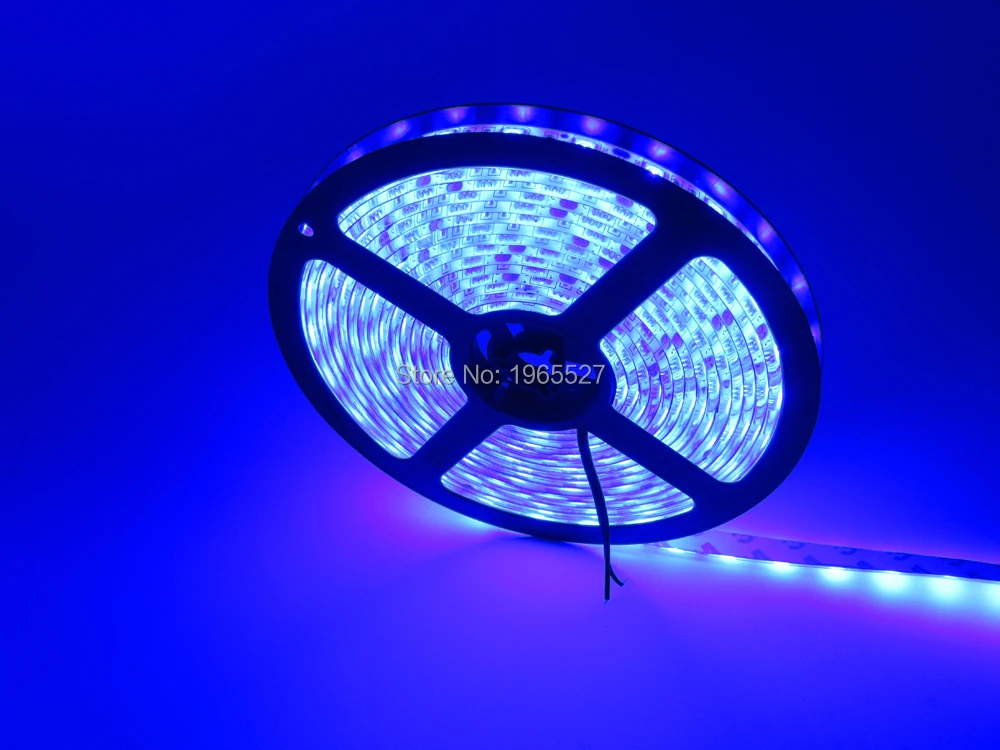 5M 60LEDs SMD 5050 Flexible LED Strip light;Blue Color;60LEDs/m,5M/roll, DC12V input; White PCB; Waterproof silicon coating IP65