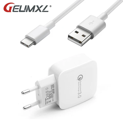 GEUMXL 5В 3A Быстрая зарядка 3,0 настенное зарядное устройство + 3FT USB Type C кабель для Samsung Galaxy S8 Plus A3 A5 A7 2017 Nokia Lumia 950XL