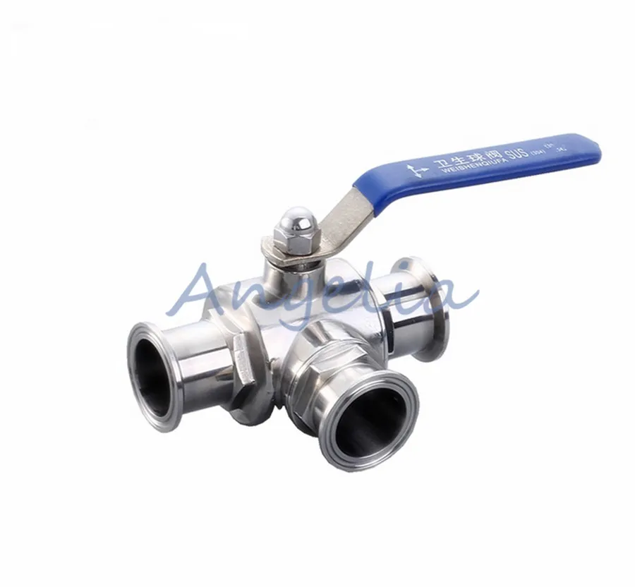 

1-1/2" Stainless Steel 304 Sanitary Ball valve T Type Three way Clamp Connection