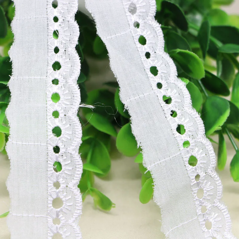 Wide 3-15 white cotton lace fabric, DIY material garment accessories mixed size 20 yards