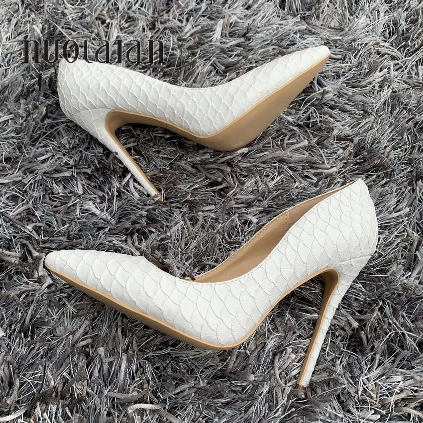 

Brand fashion Women Shoes White Snake Printed Woman Shoes Party Sexy Stilettos High Heels 12cm/10cm/8cm Pointed Toe Women Pumps