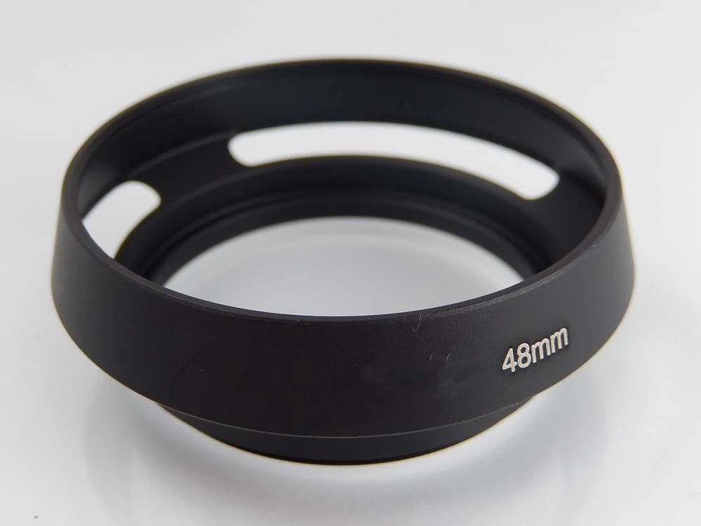 Flower lens hood black metal for Canon QL17 G3, QL17 GIII, 48mm