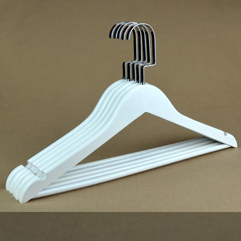 

10pcs/lot 40cm/44.5cm White solid wood vintage clothes rack, clothing store anti-skid wooden hanger. trousers clips