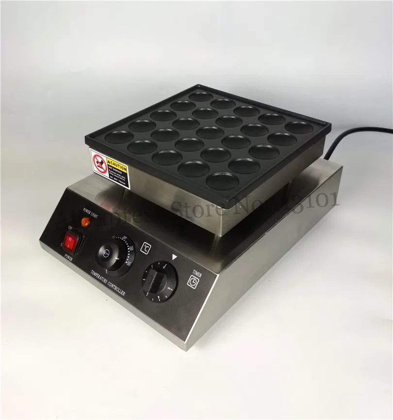 Máquina de gofres antiadherente de acero inoxidable, máquina para hacer waffles, tortitas pequeños, 950W, 25 agujeros