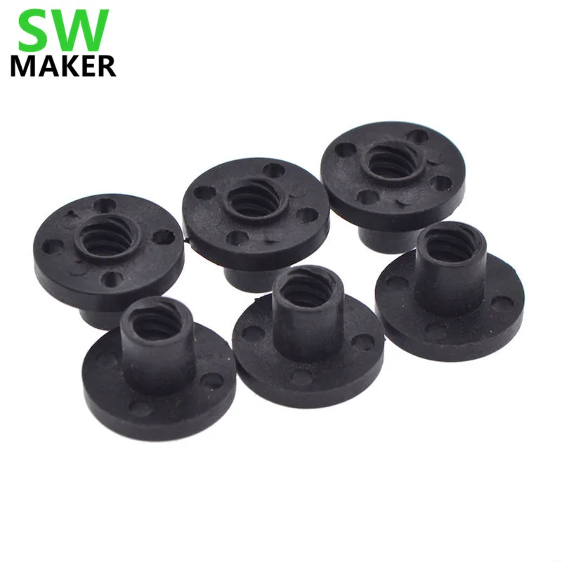 5pcs Black TR8 Lead Screw POM nut TR8x2/TR8x4/TR8x8 Trapezoidal Screw Nuts Delrin Nuts 8mm