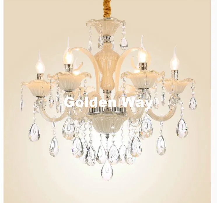 

Modern White Champagne Crystal Chandelier European Pendant lustres de cristal Decoration Pendants and Chandeliers Home Lighting