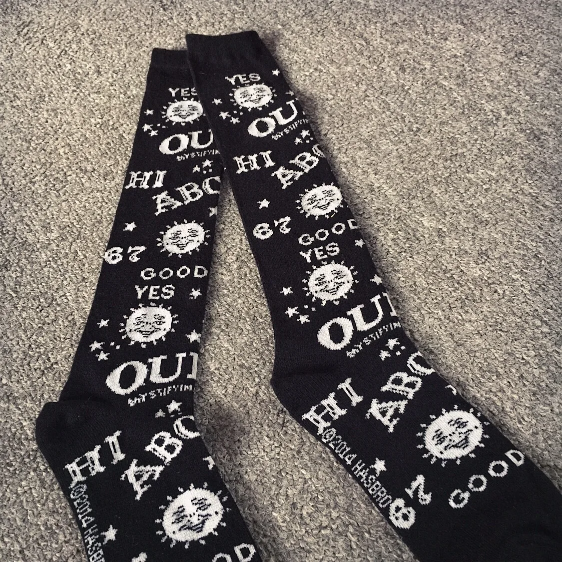 New Harajuku black cartoon fashion hip hop sports cool men women street skateboard couple cotton socks personality knee socks