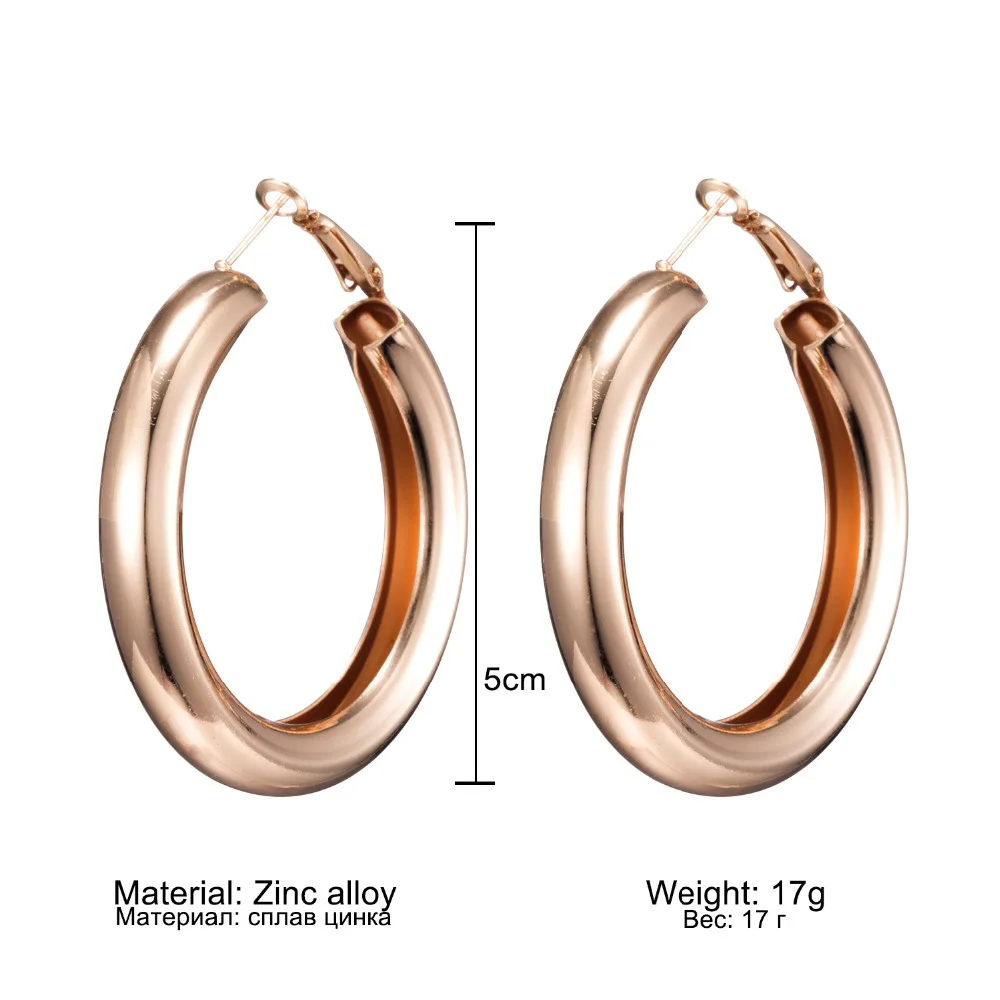 IPARAM Fashion Gold Color Circle Hoop Earrings Punk Retro Big Round Wife Hoop Earrings Gifts For Women