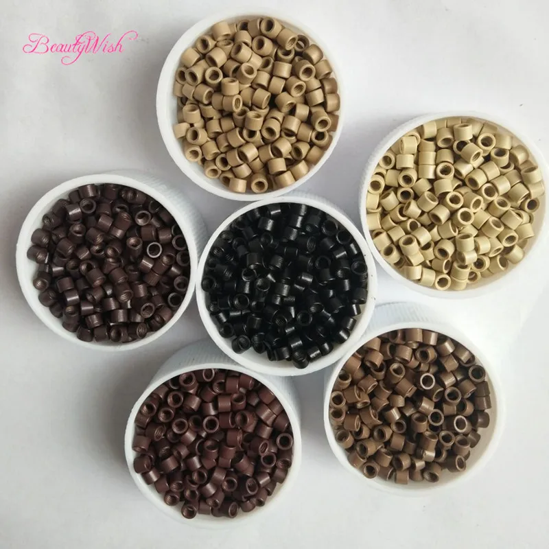 1000Pcs Screw Micro Ring For I tip Hair 3520 Nano Micro Ring Screw In Black Brown Blonde Micro Ring