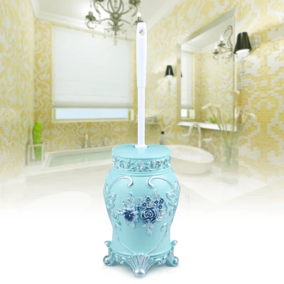 European Resin Cleaning Brush Bathroom Toilet Brush Set Long Handle Brush Round Head Soft Brush Base Household Accessories