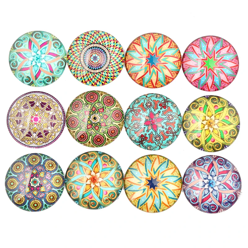 

reidgaller mix pattern photo round dome glass cabochons 12mm 14mm 18mm 20mm 25mm 30mm diy handmade flat back jewelry findings