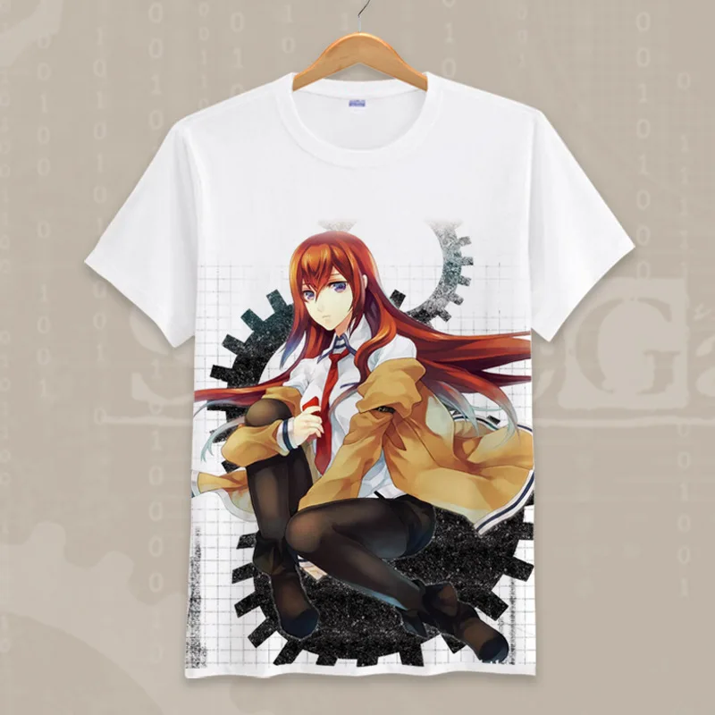 

Steins;Gate, женская модальная футболка в стиле Харадзюку, летняя уличная футболка с короткими рукавами, одежда для пар в стиле аниме, женские топы большого размера