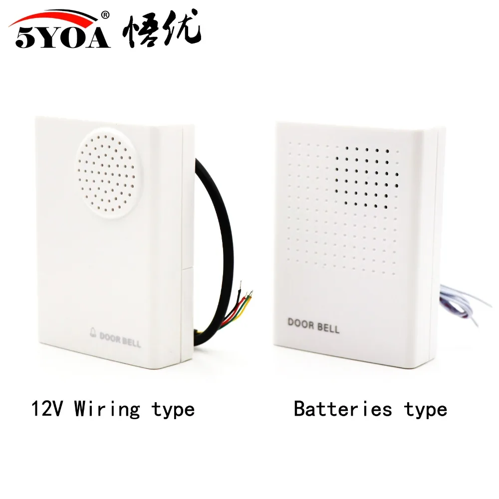 Doorbell Electronic Wire Door Bell Ding-Dong Dry Battery or Connect to 12V Two Types