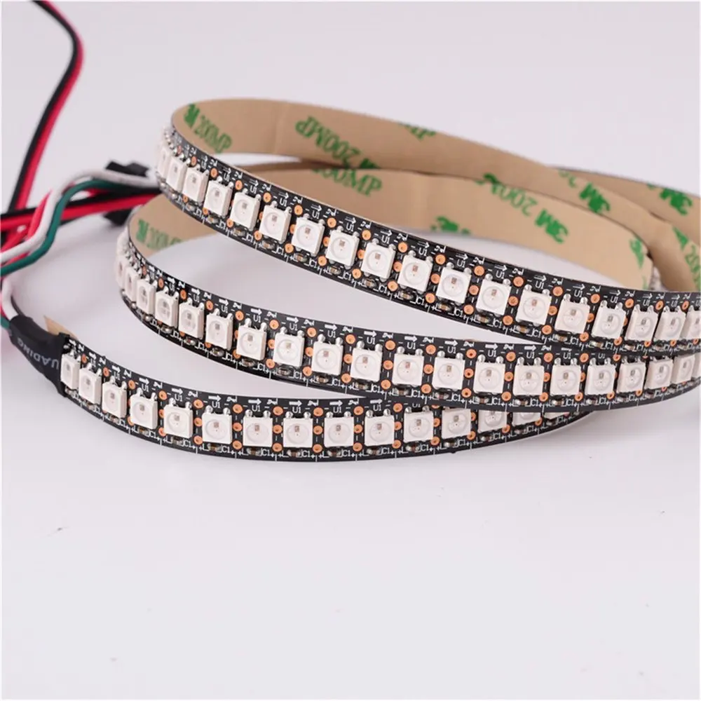 1m White PCB 144 Pixels/M WS2811 IC 5050 RGB WS2812B Chip DC5V Digital LED Dream Color Strip Light