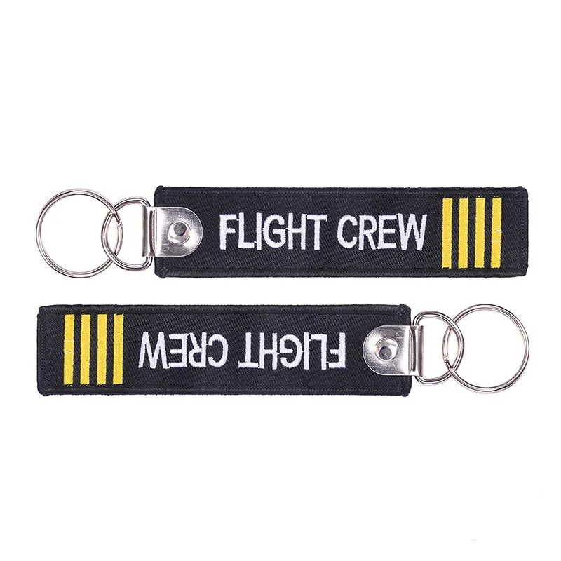 Flight Crew Keychain for Aviation Gift Promotion Christmas Gifts Keychains Luggage Tag Embroidery Crew Key Chain