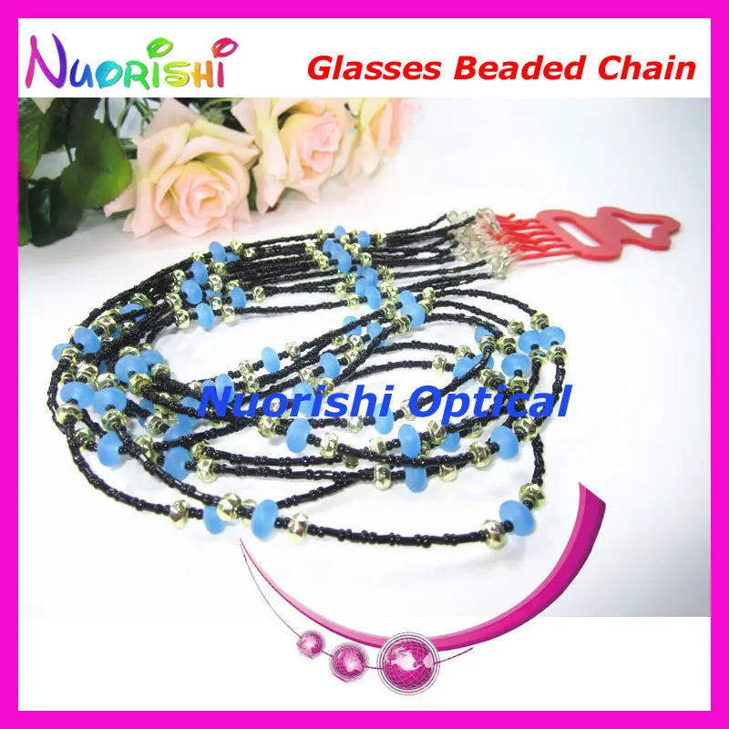 

6pcs Nice Black Beaded Steel Wire Rope Eyeglass Sunglass Eyewear Spectacle Chain Cords Lanyard free shipping L850