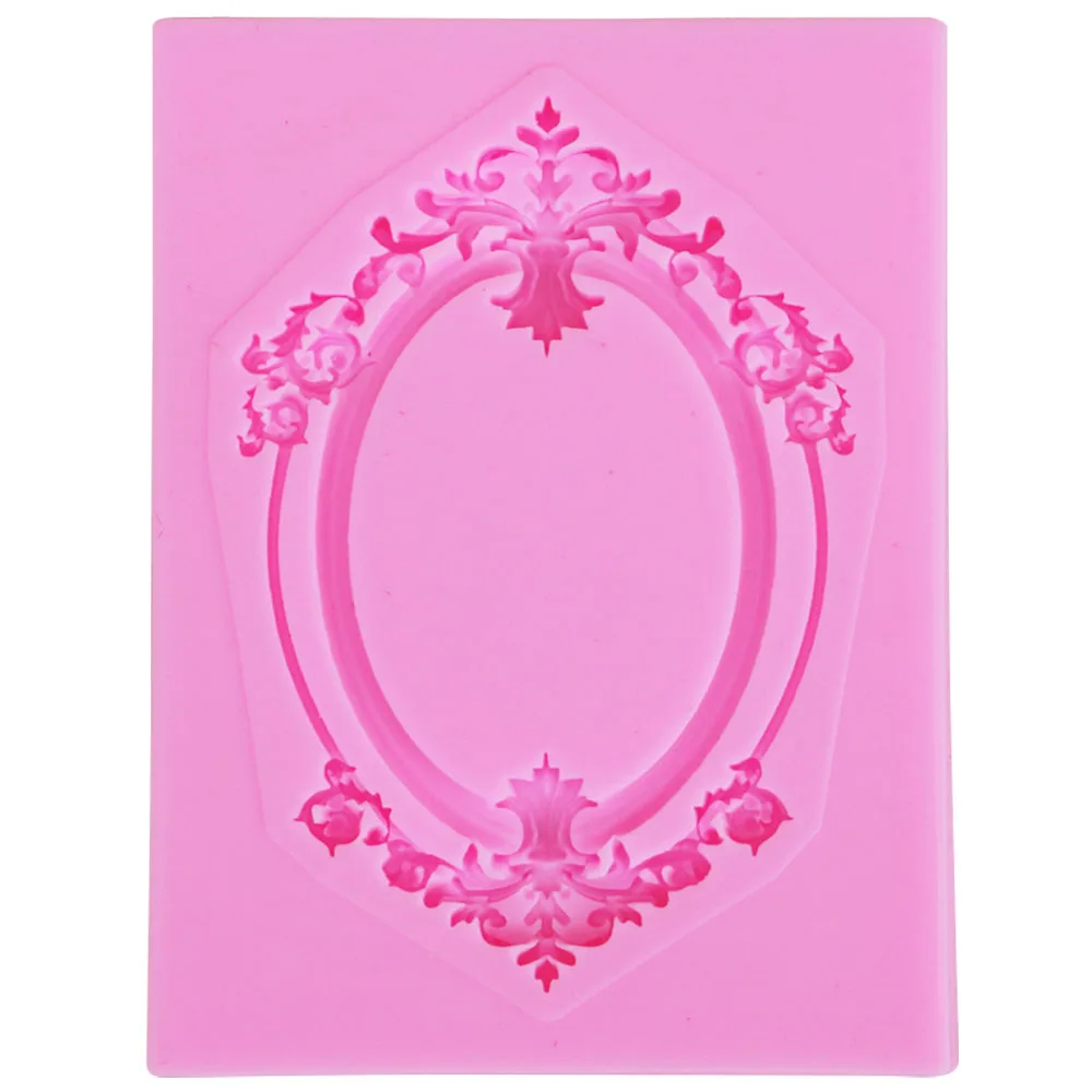 M940 DIY Frame Mirror Retro Silicone Cake Mold Candy Sugar Cake Decorating Fondant Embossing Pad Pastry
