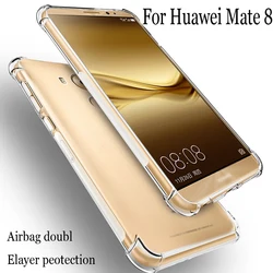 For Huawei Mate 8 Air Cushion Case Clear Crystal Soft Silicone TPU Shockproof Full Protection Phone Cover For Huawei Mate8 Case