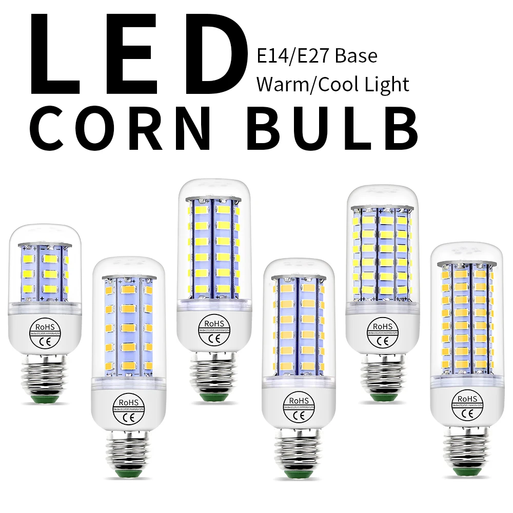 CanLing E27 Led Corn Bulb E14 Bombillas LED 3W 220V Led Lamp Candle Lights Bulb GU10 5730 SMD 36 48 56 69 72leds Ampoule Home