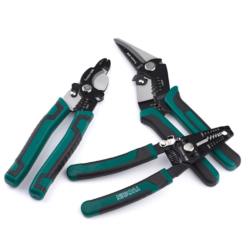 TUOSEN Wire Stripper Pliers Multi tool Repair Tool Pliers Cable Wire Stripping Pliers Crimping Pliers For 10-22AWG wire