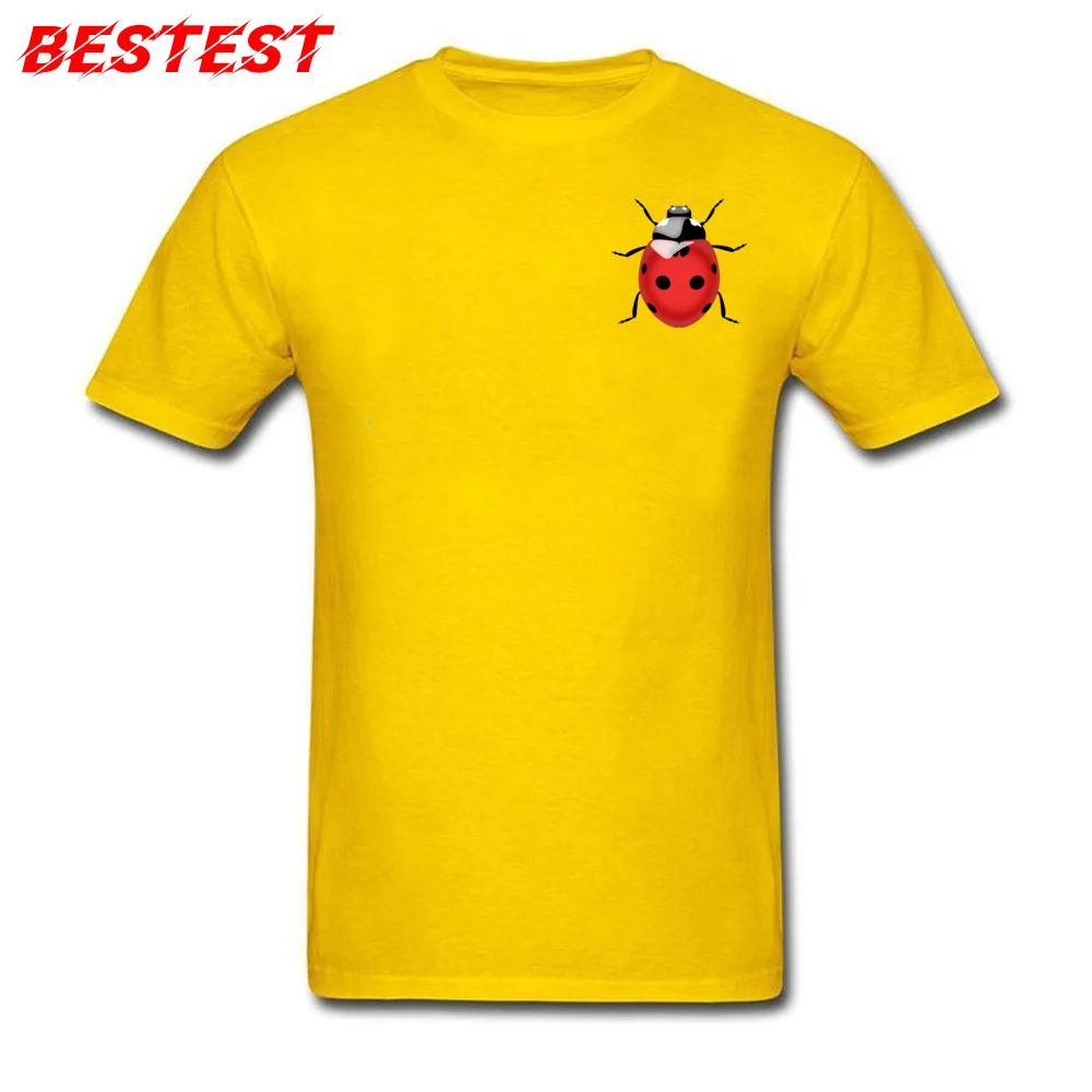 Designer Men TShirt Ladybug 3D T-shirt Birthday T Shirt Pure Cotton Tops Beige Tees Short Sleeve Personalized Clothes Wholesale