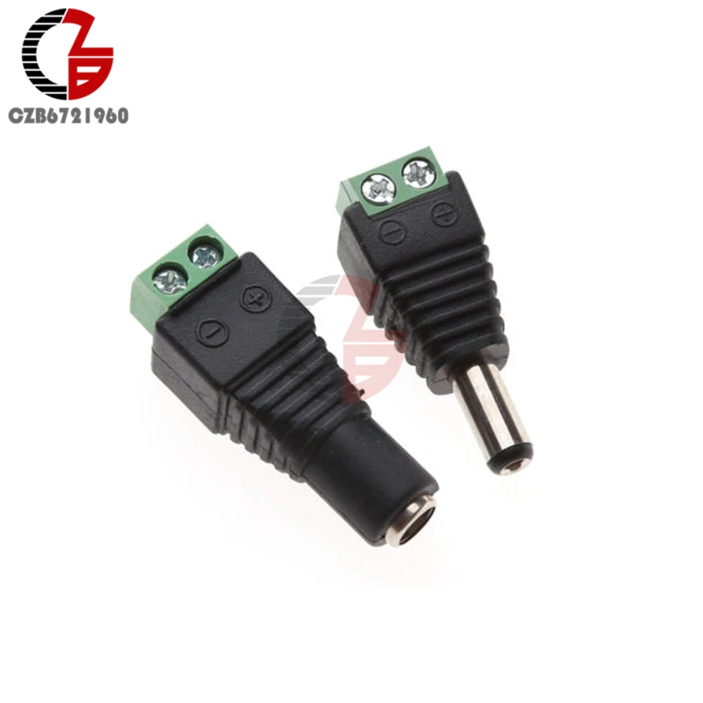 5Pair Male Female DC 12V 24V Connector Power Jack Charging Slot Adapter Plug Verbinder Interconnects for CCTV 5.5 x 2.1mm