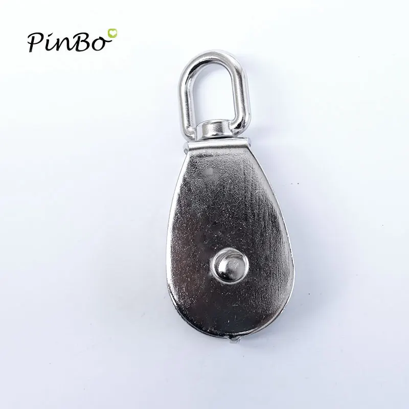 1pcs M15 Stainless Steel 304 Single Pulley Block Chain Traction Wheel Swivel Lifting Rope without bearing