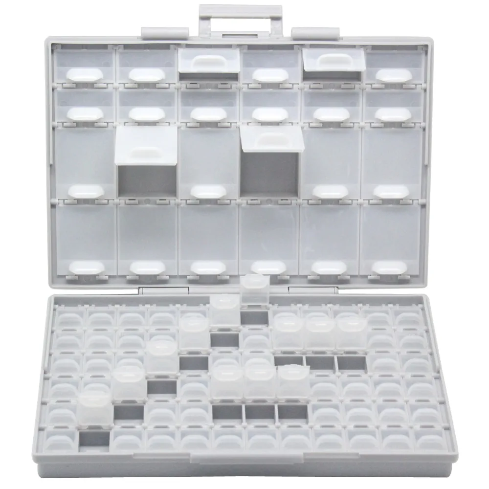 AideTek-organizador de condensador de resistencia, caja de almacenamiento de cuentas artesanales, kit de carcasa, piezas SMD SMT, montaje en