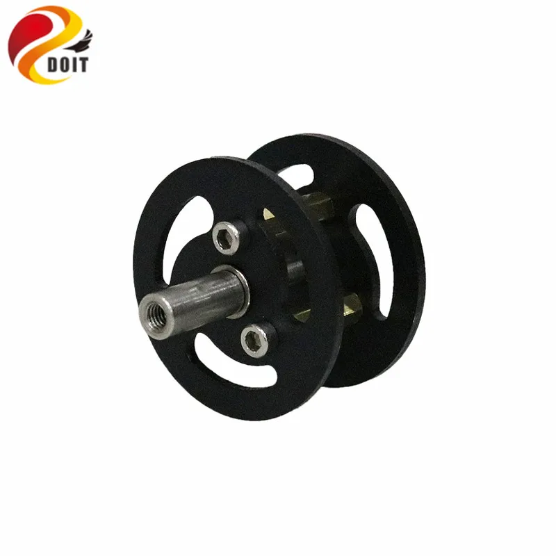 DOIT ブラックアルミ合金ベアリングホイール駆動輪追跡ロボットタイヤ DIY タンク車シャーシアクセサリー