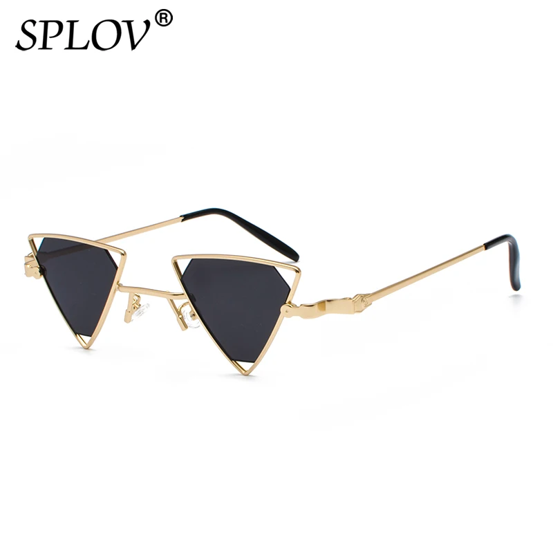 SPLOV Steampunk Triangle Sunglasses Vintage Hollow Metal Frame Sun Glasses Brand Designer Personlity Eyewear Oculos De Sol UV400