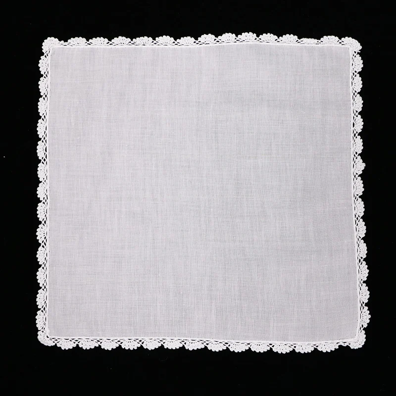 S003: 100% cotton hand crochet lace  blank handkerchief/hankie  for women/ladies wedding gift