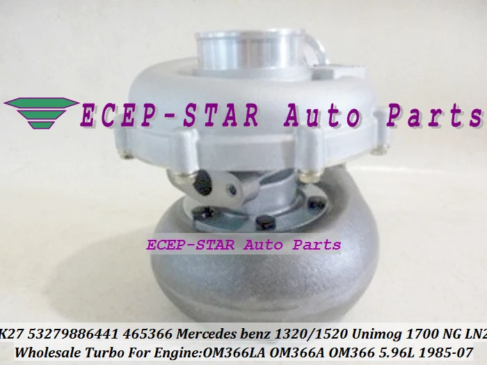 Turbocompresor Turbo K27 53279886441 53279706441 465366 465366-0009 para Camión Mercedes Benz 1320 1520 1985-07 OM366LA OM366A OM366