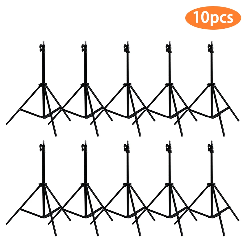 10pcs 2m/1.5m/1m Fold Light Tripod Stand With 1/4 Screw Head For Photo Studio Softbox Video Flash Umbrellas Reflector Lighting