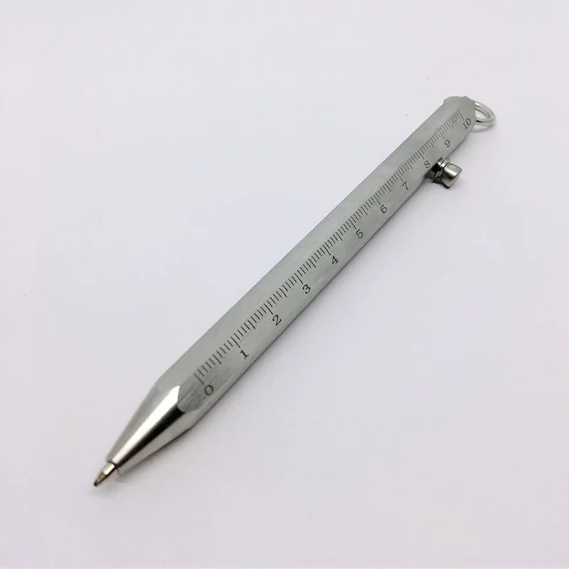 

Handmade Gun Shaped Stainless Steel Pen Drawing Six Rowed Multifunction Metal Scale Gel Pen Tactical Pen Self Defense EDC