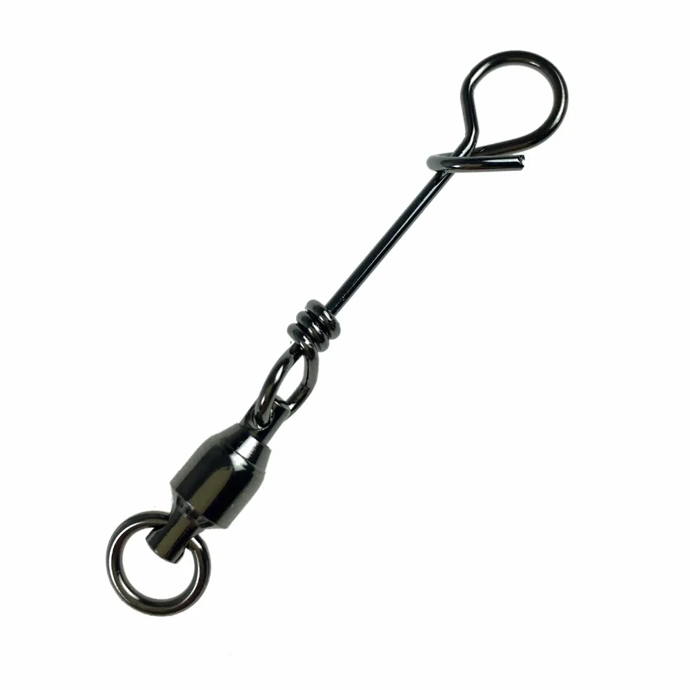 30pcs Fishing Swivels With Clip Snaps Clamp Buckle #1-#4 Ball Bearing Stainless Steel Fishing Swivel Connector