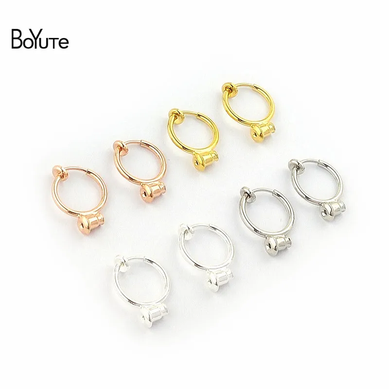 

BoYuTe (5 Pairs/Lot) 13*17MM Metal Clips Earrings No Pierced Ear Clip with Ear Plugs Diy Earrings Jewelry Accessories