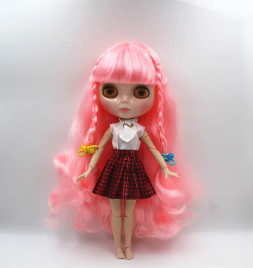 

Blygirl Blyth кукла флуоресцентная пудра Liu Hai волосы Обнаженная кукла 30 см совместное тело 19 шарнир DIY кукла может изменить макияж