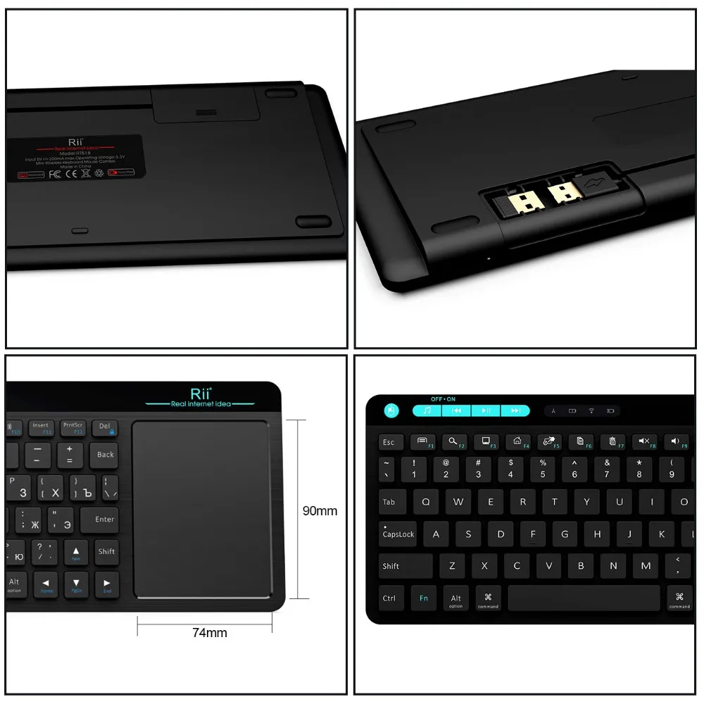 Rii Mini i18 Wireless (Layout Italiano) - Tastiera retroilluminata con