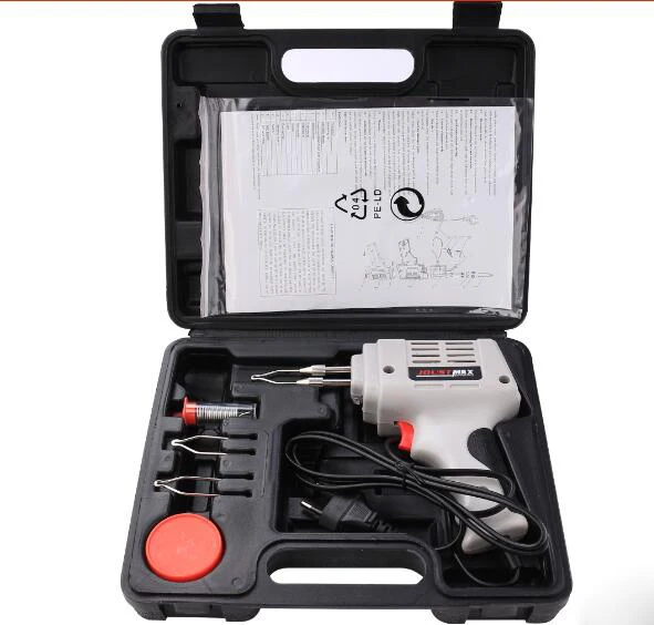 Electrical Soldering Iron Gun Hot Air Heat Gun Hand Welding Tool with Solder Wire Welding Repair Tools Kit Accessories 220V 100W