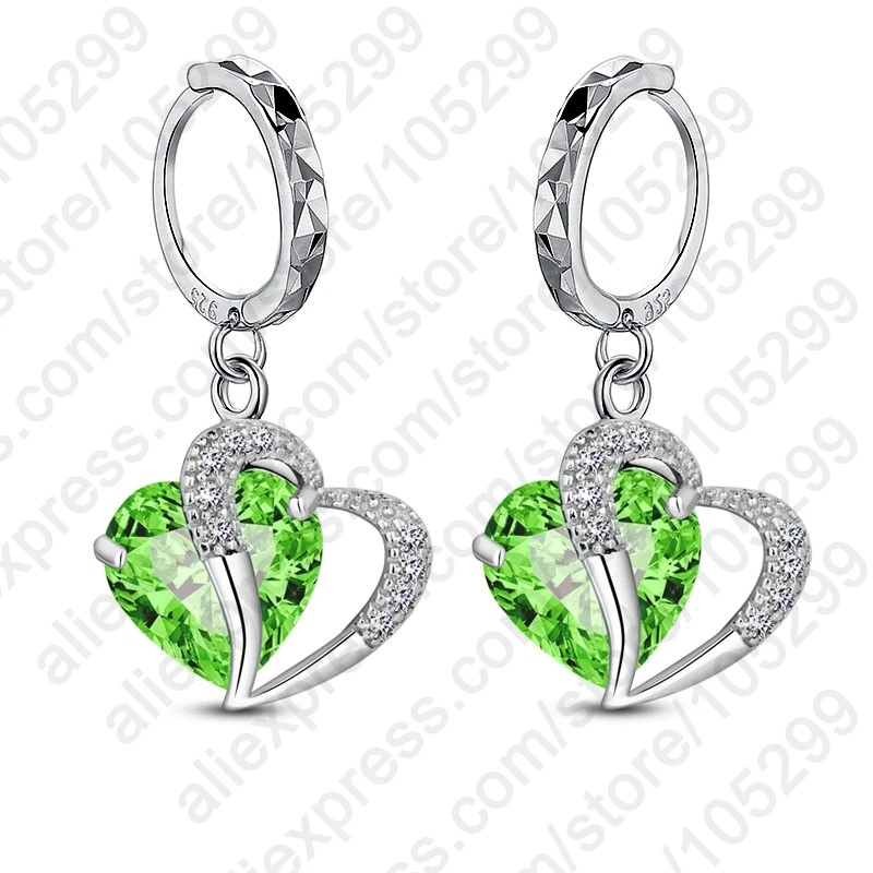 Novel Inside CZ Cubic Zirconia Drop Earrings and Pendant Necklace Fashion Bride Wedding 925 Sterling Silver Jewelry Set