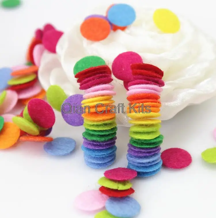 5000pcs mixed color 10mm cute mini  Felt pack circle shape scrapbooking  applique baby shower supplies die cut DIY rainbow