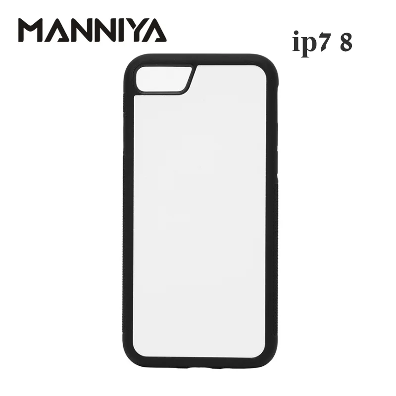 MANNIYA for iphone 7 8 SE 2020 Blank Sublimation TPU+PC rubber phone Case with Aluminum Inserts and tape  10pcs/lot