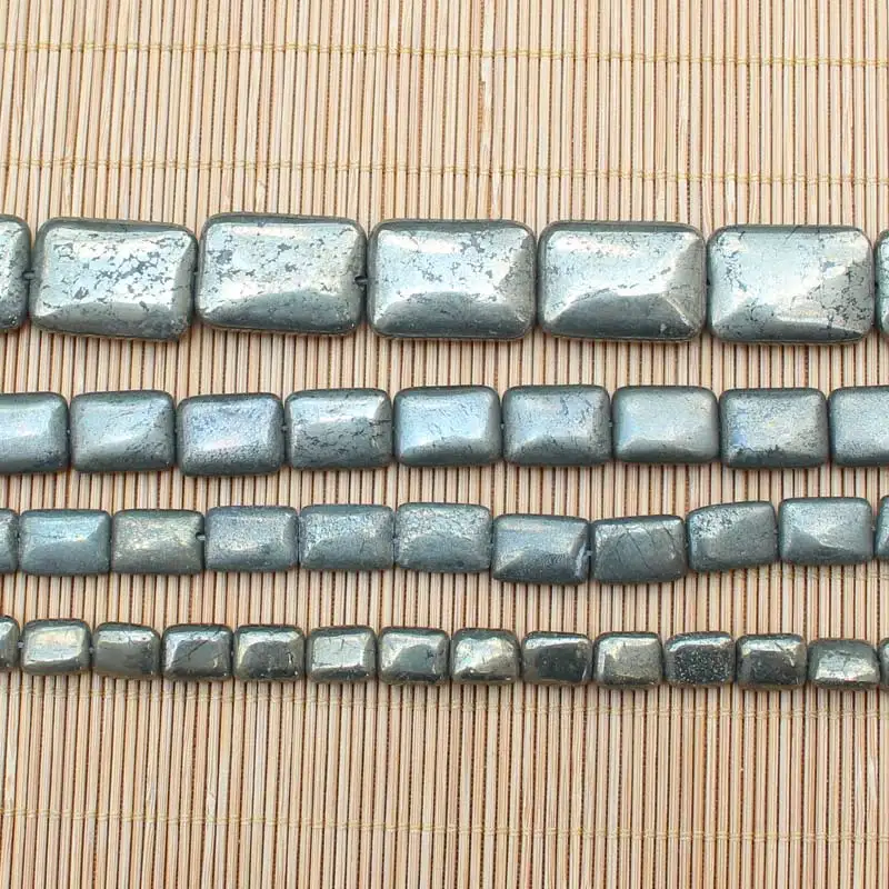 Natural Pyrite Rectangle Loose Beads 15inch per strand,For DIY Jewelry Making !We provide mixed wholesale for all items!