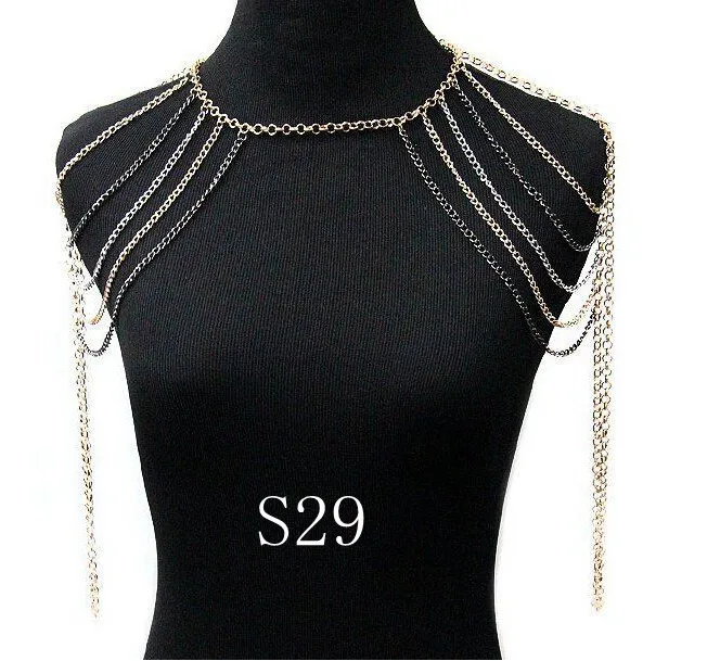 HOT SELL Free Shipping New Arrivals Women Fashion Shoulder Chains Jewelry Different Styles Body Shoulder Chains Jewelry 3 Color