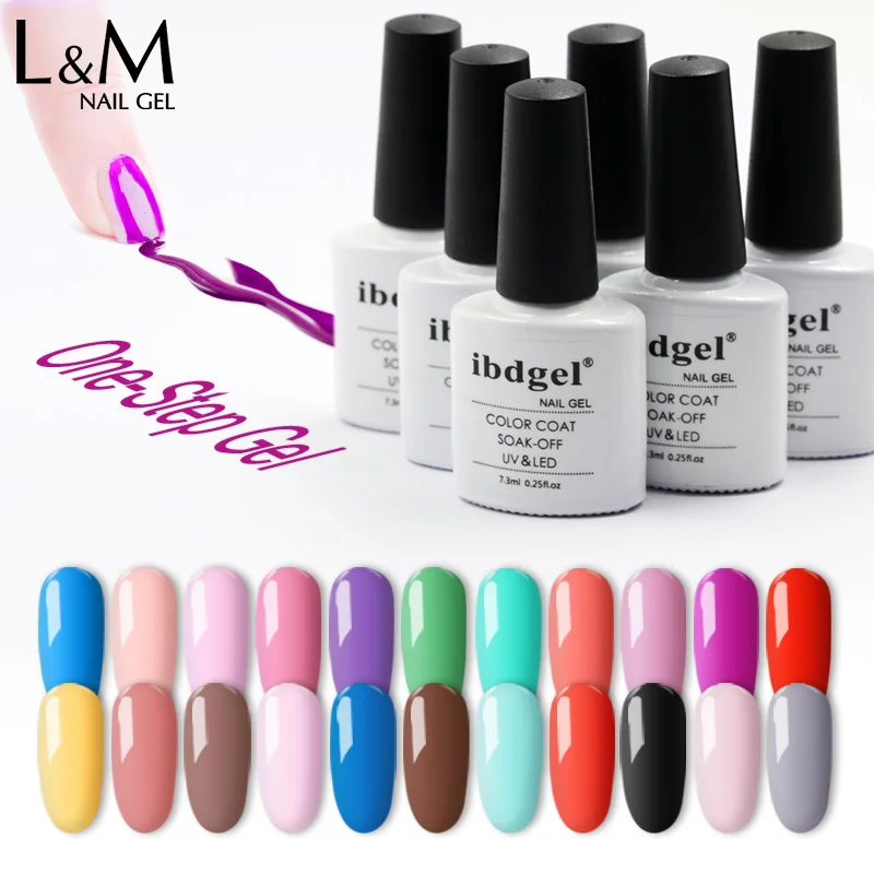 40 PCS ibdgel Shiny Colorful One Step UV Gel 3 In 1 Gel Polish Soak Off Semi Permanent Nails Art