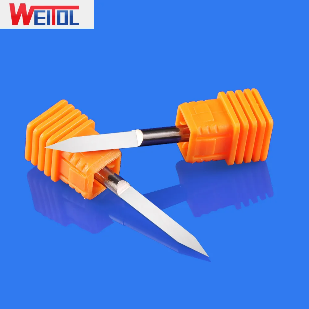 Weitol-PCB彫刻ビット,V字型カッター,平底,彫刻ツール,CNCルーター,4mm, 10個