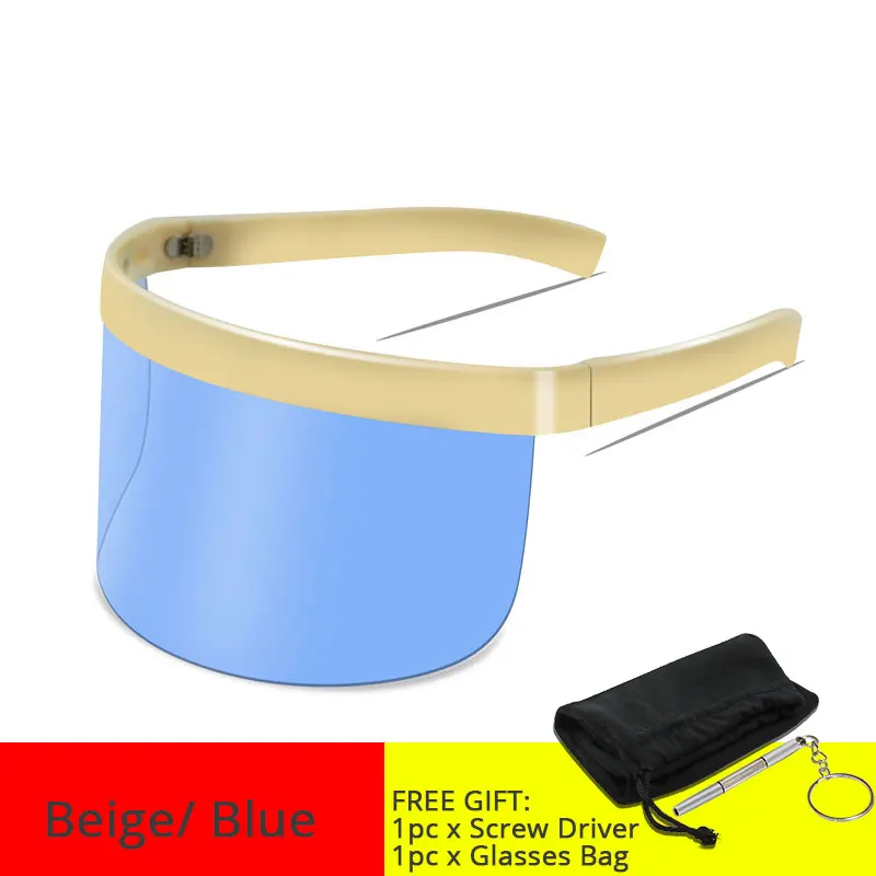 Oversize Shield Visor Sunglasses Festival Big Glasses Party Women Men Punk Fashion Sun Glasses 100 Anti UV400 One Piece Wrapped image 5